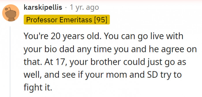7. In this situation, it seems that the other parent is the better option