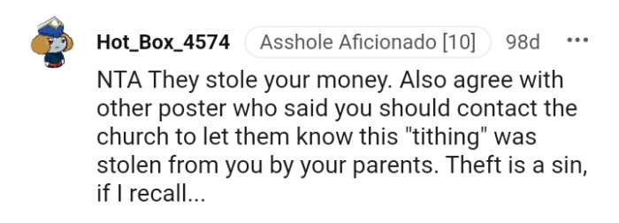 The OP Should Contact the Church and Tell Them