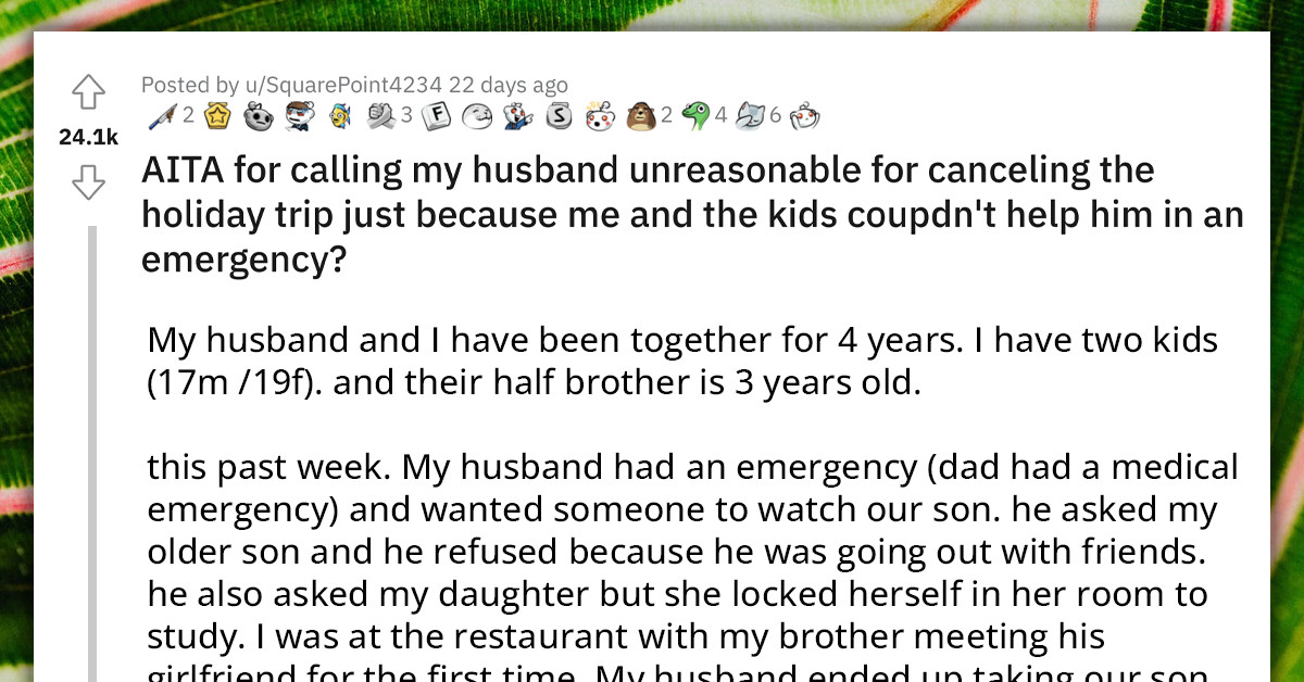 Husband Cancels Christmas Holiday Because His Entitled Stepchildren And Wife Didn't Want To Help Him During Family Emergency, And They Ask Reddit Why Is He Angry