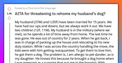 Redditor Threatens To Rehome Husband's Dog After Her And Her Daughter's Allergies Got Out Of Hand