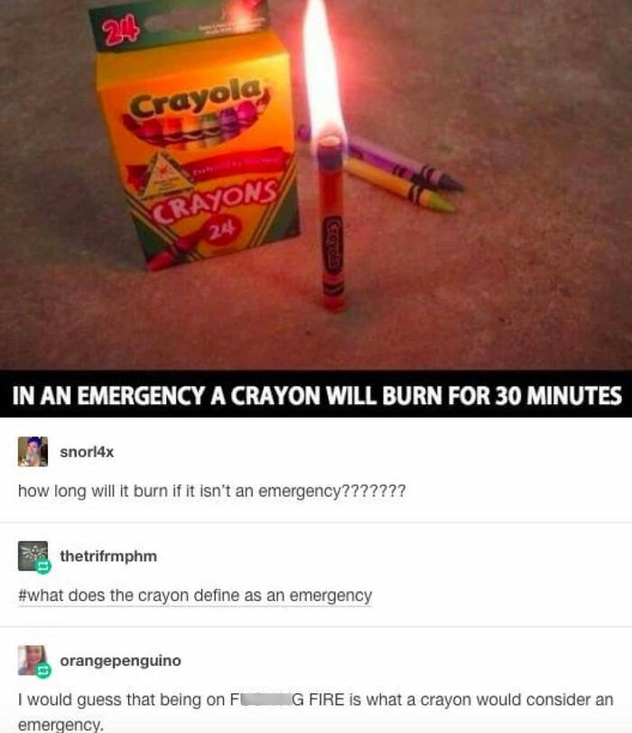 19. Being on fire is an emergency