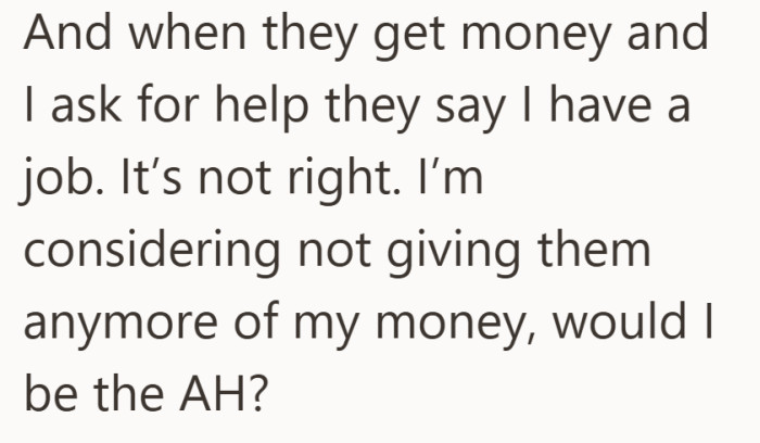 The imbalance becomes impossible to ignore, and she wonders if stepping back is wrong.