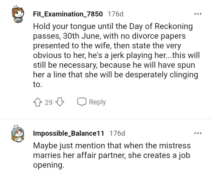 Stating the obvious to her that she's being played