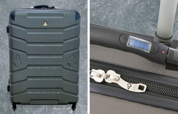 9. A self-weighing suitcase
