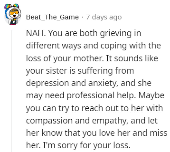 Grieving in different ways