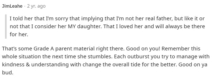 We are happy for this dad and glad that the relationship between him and his stepdaughter is much better now.