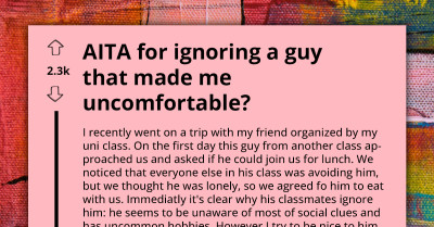 Female Uni Student Feels Cornered By Socially Awkward And Pushy Guy's Persistence, Gets Called The A-hole For Ignoring Him