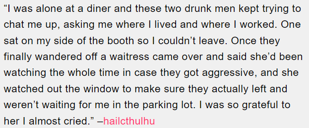 12. A waitress intervened.