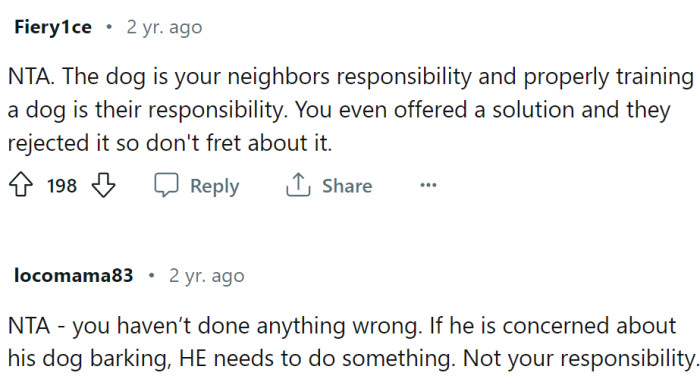 OP is in no way responsible for the dog's behavior.