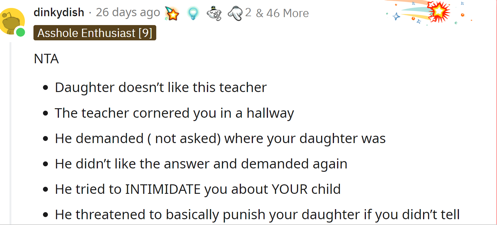 The Redditors don't like this teacher. And they don't believe he was only doing his job:
