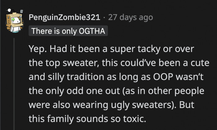 Silly and unfashionable sweaters are one thing, but this initiation is another thing entirely