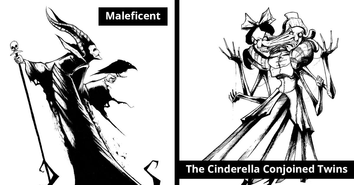 Dark Twists On Classic Tales With Reimagined Disney Villains That Will Astound You