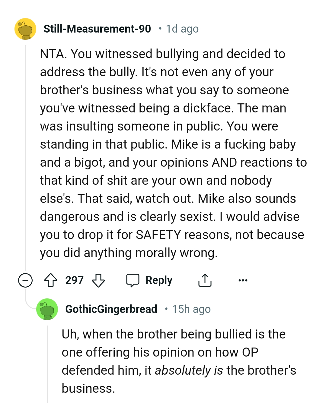 Mike sounds dangerous and is clearly sexist