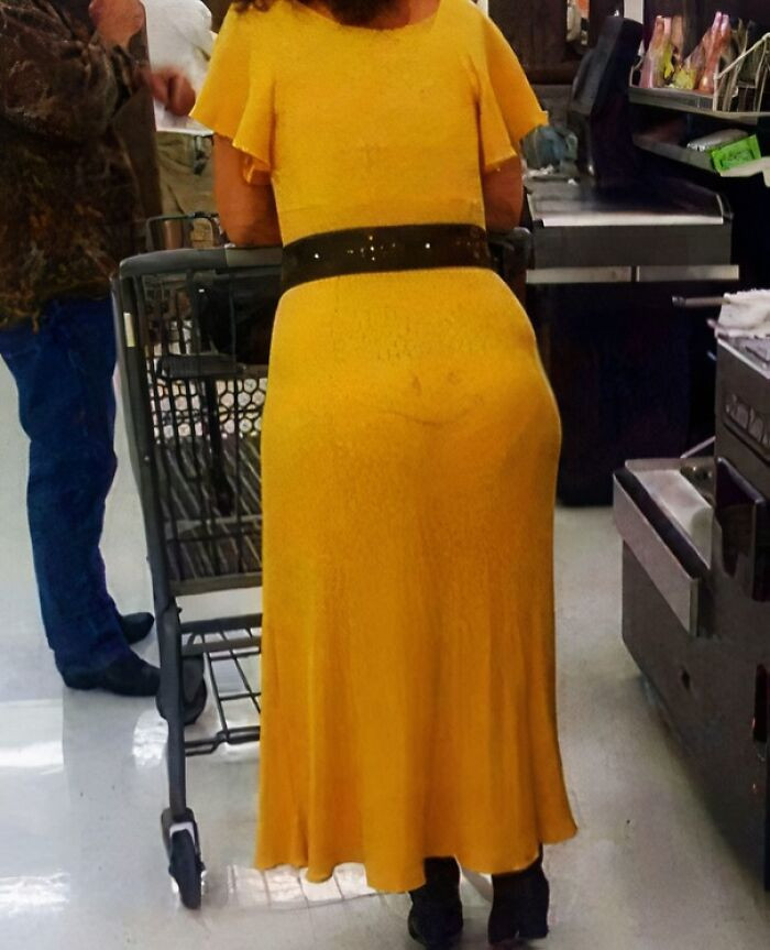 Walmart shopper aisle scene, humorous social media vibe and strange product display