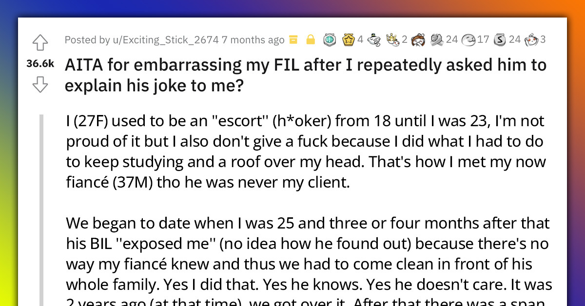 Redditor Embarrasses Her FIL After He Tried To Joke About Her Past As An Escort