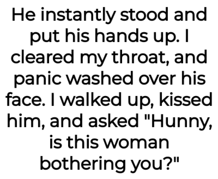 OP describes her boyfriend's reaction and how OP responded.