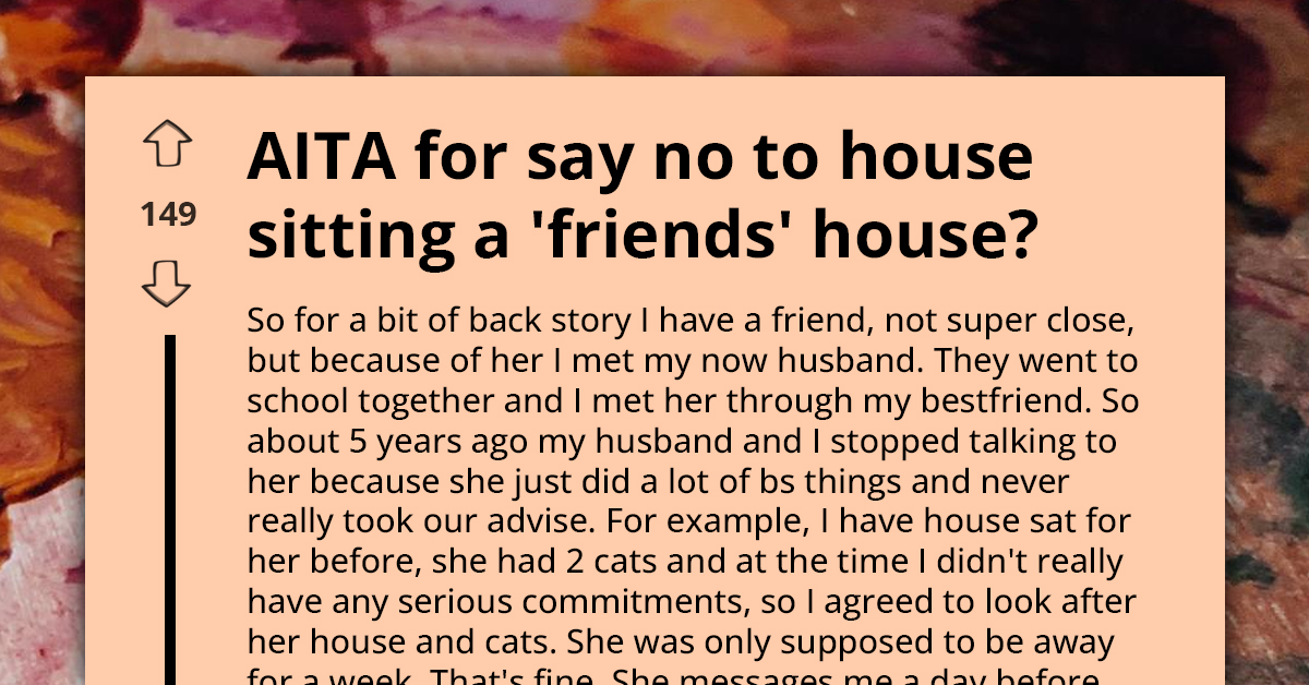 Declining To House-Sit For Estranged Friend's Cats Sparks Accusations Of Betrayal And Neglect