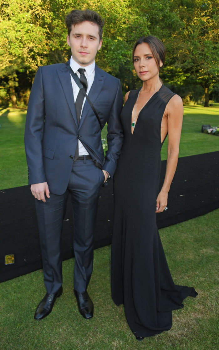 Brooklyn Beckham looks on while referencing accusations against his parents online.