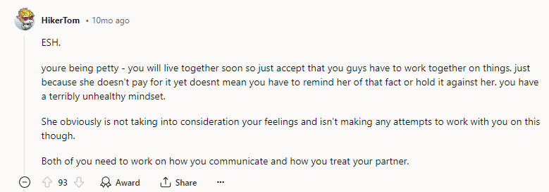 ESH. You're being petty