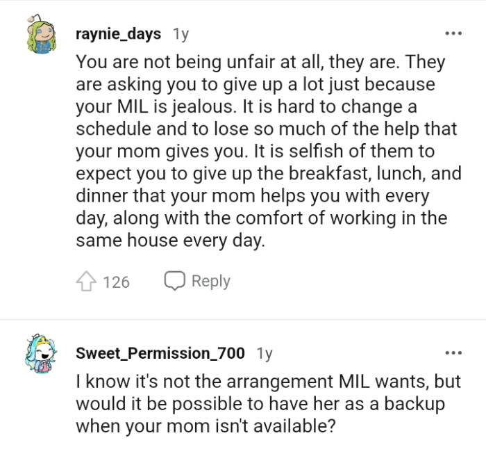 It is selfish of them to expect the OP to give up breakfast, lunch, and dinner