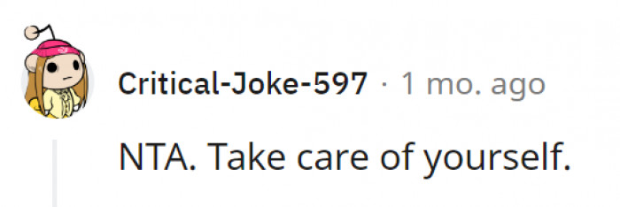 15. OP should learn to put themselves first