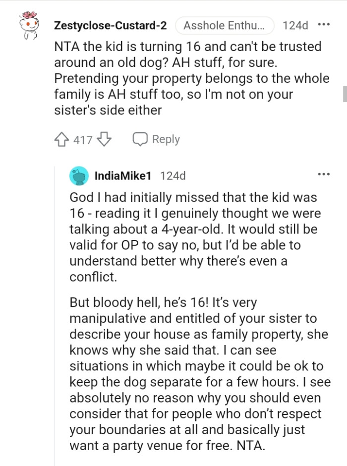 This Redditor is not on the sister's side either