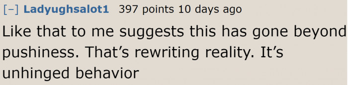 A user thinks his dad is unhinged.