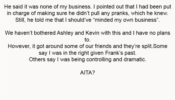 He said it was none of my business.