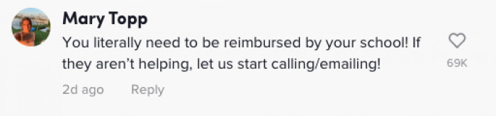 You need to be reimbursed by your school