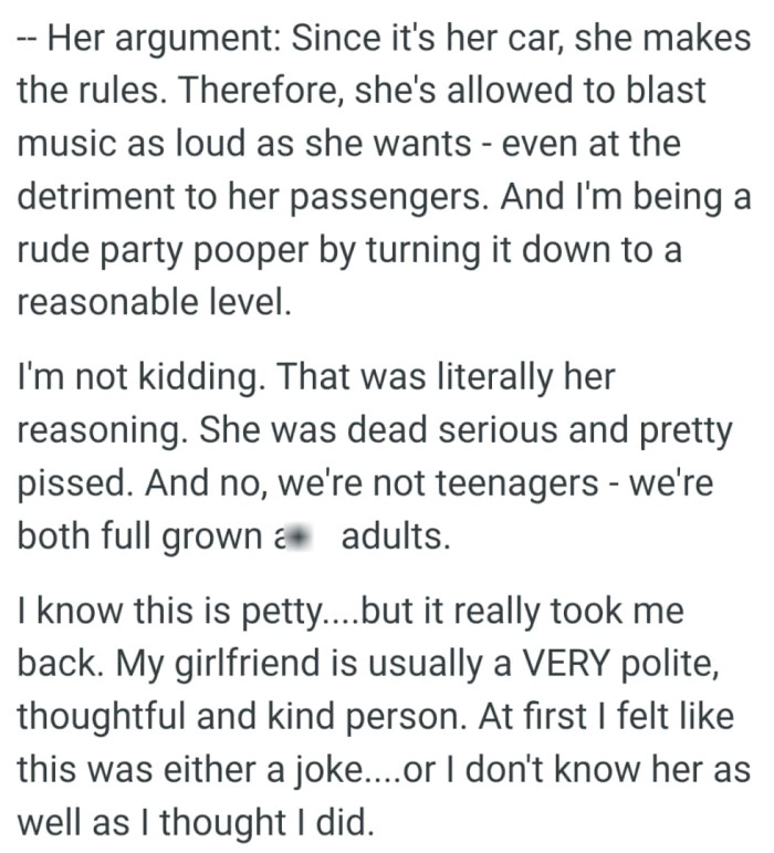 His GF's argument...