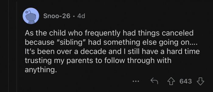 Things like this make you lose trust in your parents.