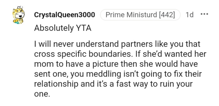 The OP's meddling isn't going to fix their relationship