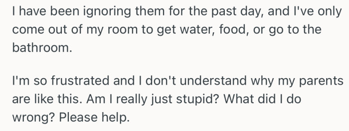 OP got frustrated and decided to keep to themself