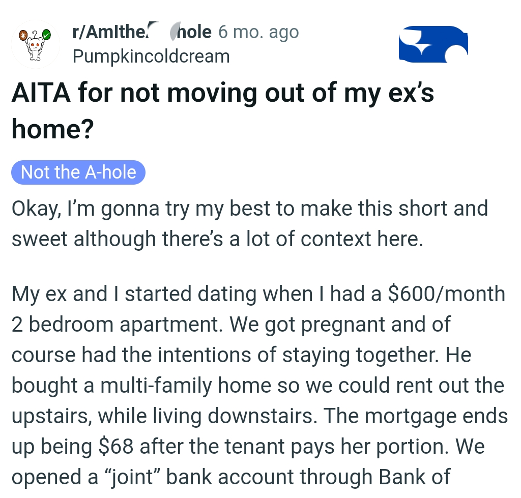 OP kicks off her story