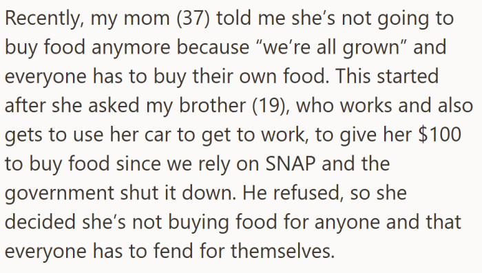 Mom’s version of “tough love” turned into a full-on hunger strike for the whole family.