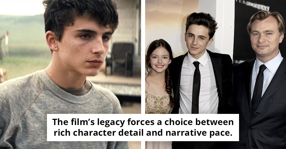 Christopher Nolan shares candid thoughts with Timothée Chalamet on the reasons behind the removal of many scenes from Interstellar.