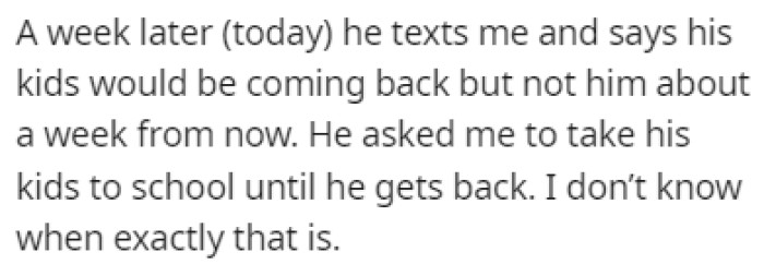 OP had no problems with taking care of the packages, but his other request was a bit too much