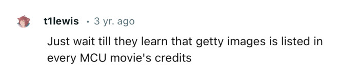 Getty Images actually received an honorable mention from the studio.