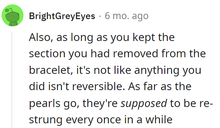 Pearls love a good re-stringing.