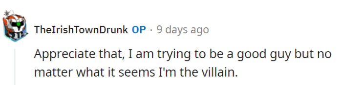 OP appreciates the support, but he knows that prioritizing his well-being might paint him as the 