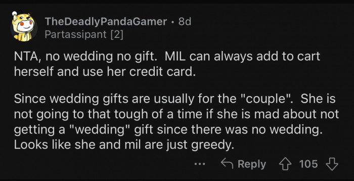 It's greedy of them to make such a request.