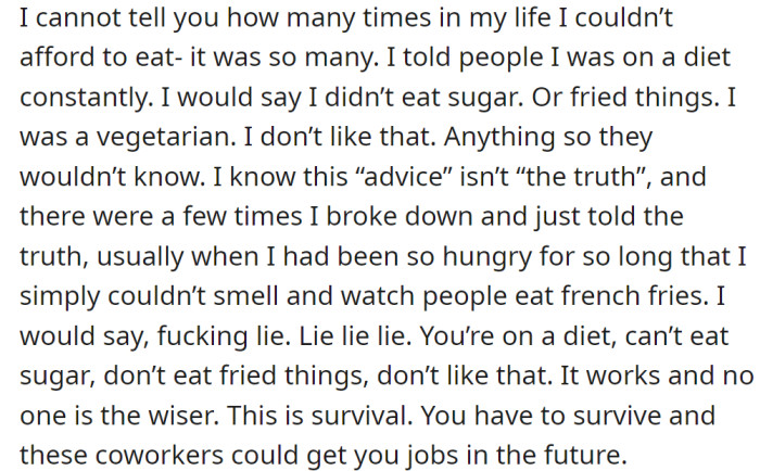 A Reddit user explained that they were in a similar situation, but they survived, and so will the OP