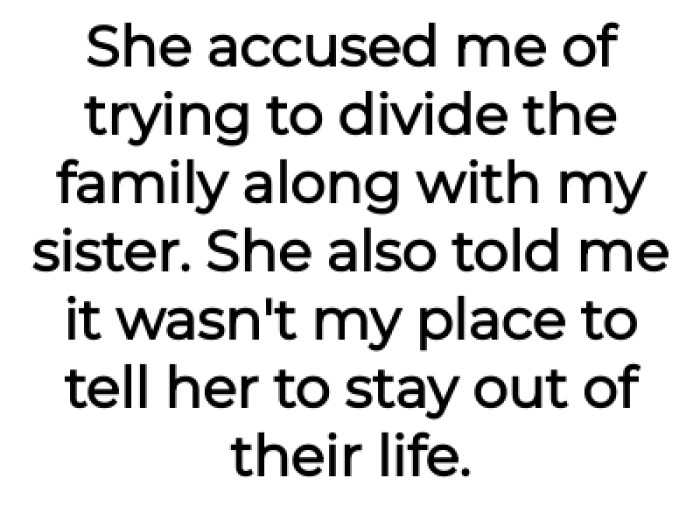 OP's wife told him he had no right to tell what to do