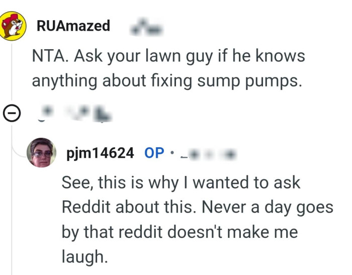 Reddit makes the OP laugh