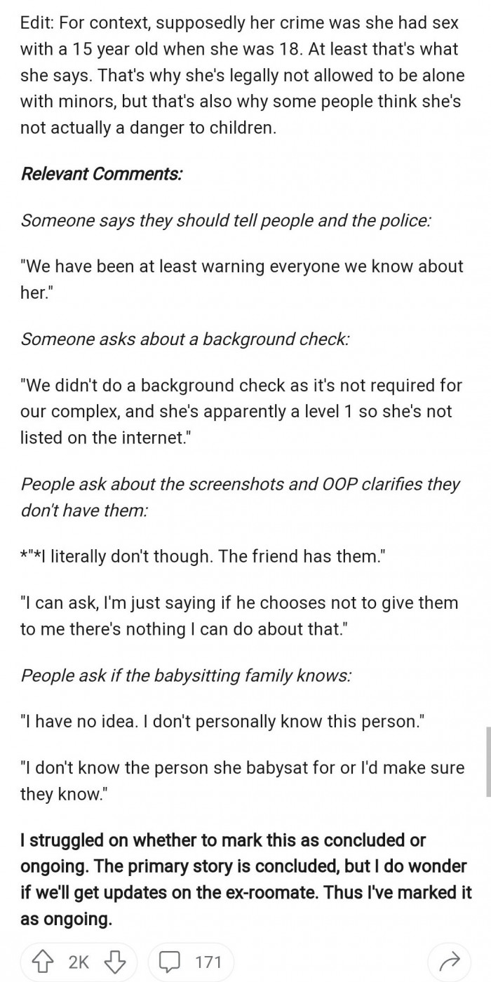 4. OP also answered some comments to clarify things.