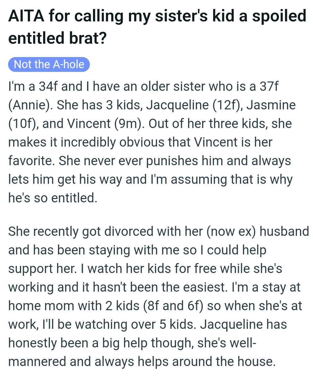 The OP Kicks Off Her Story, and Here It Is