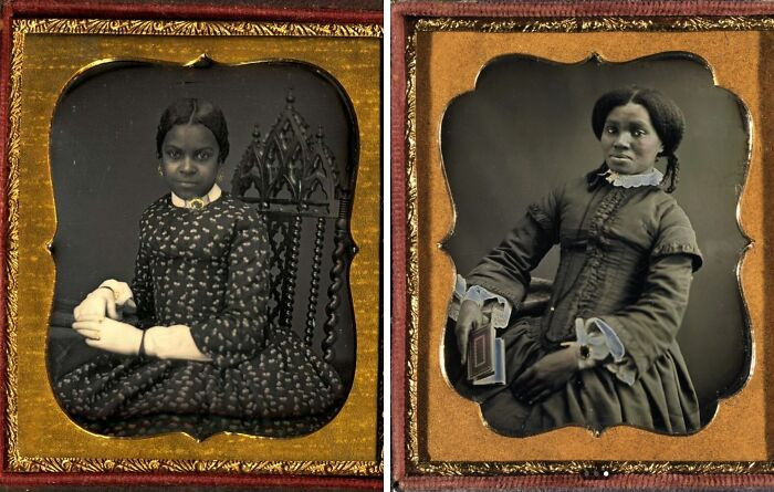 "Portraits Of Young African American Ladies, Really Like Those Gilded Frames, Circa 1850s-60s. Some Have Tint Work For Their Jewels"