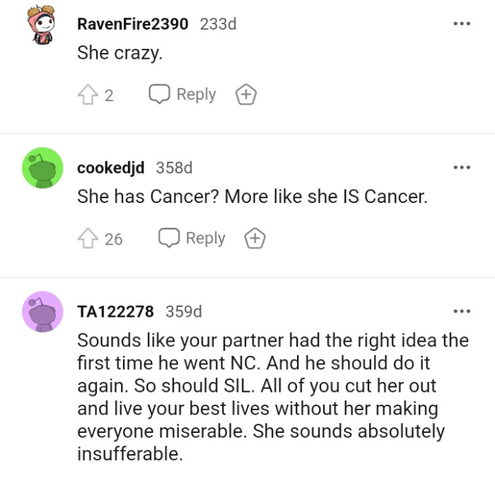 All of them should cut her out and live their best lives.