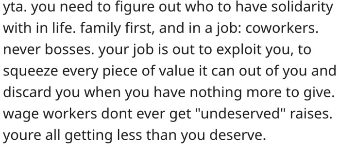 Loyalty to the family should come before anything else.