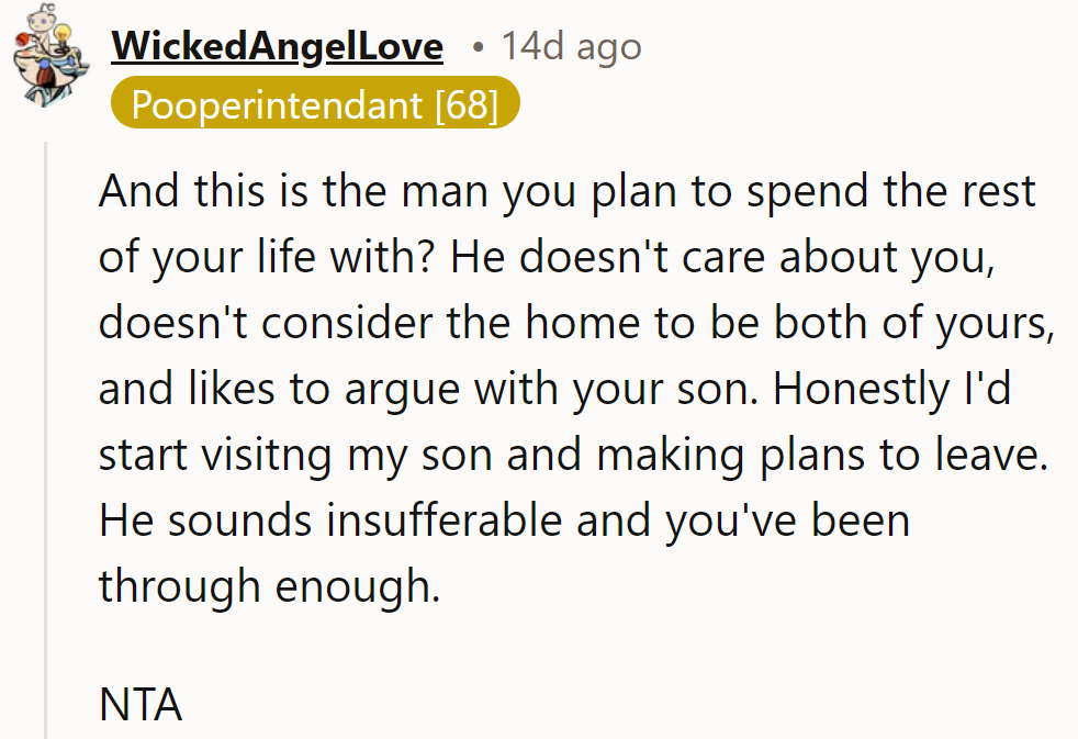 And is this the man for life? Time for more visits with her son!